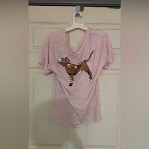 Pink V-Neck Women's Top